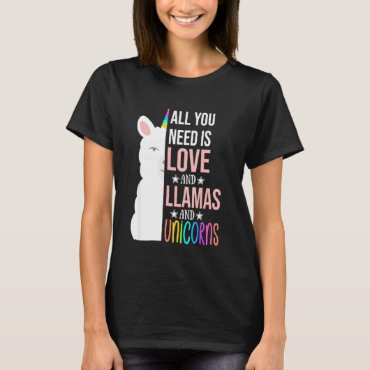 Llama heeft alleen liefde nodig t-shirt (Voorkant)