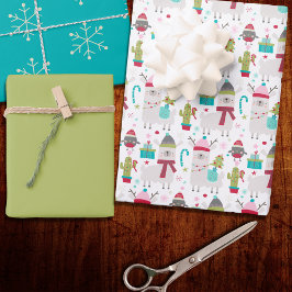 Llama heeft een kerstfeest inpakpapier vel