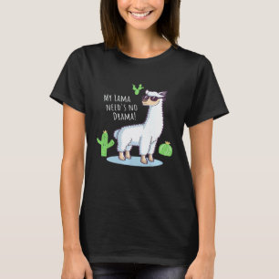 Llama Heeft Geen Drama Cool Lama Cactus Ontwerp T-shirt