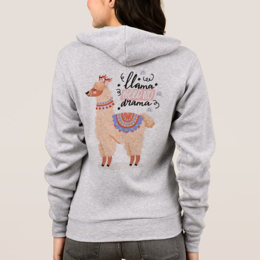 Llama heeft geen drama nodig hoodie (Achterkant)
