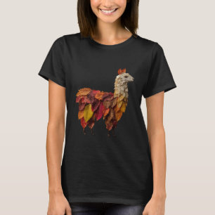 Llama Herfstbladeren Artistieke Herfst Boerderij D T-shirt