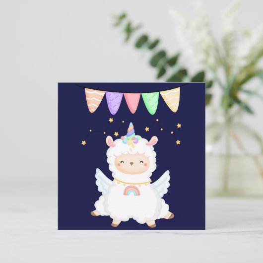 Llama Holiday Card Feestdagenkaart (Staand voorkant)