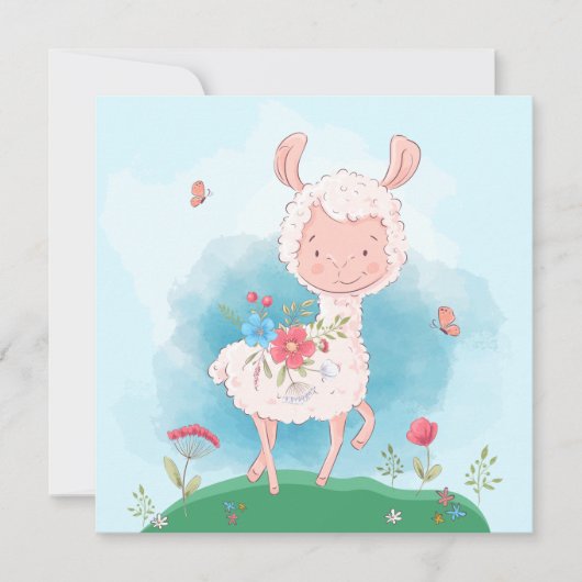 Llama Holiday Card Feestdagenkaart (Voorkant)