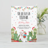 Llama Holiday Party nodigt Llama Kerstfeest uit Kaart (Staand voorkant)