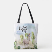 Llama hou van je tote bag (Achterkant)