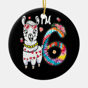 Llama Ik ben 6 jaar oud, 6 jaar oud, 6 jaar oud, m Keramisch Ornament