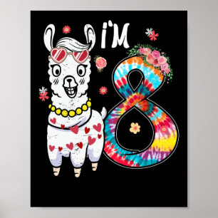 Llama Ik ben 8 jaar oud 8e verjaardag Boerderij Ti Poster