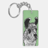 Llama Illustratie | Gepersonaliseerd Sleutelhanger (Voorkant Links)