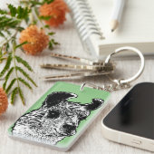 Llama Illustratie | Gepersonaliseerd Sleutelhanger (Voorkant Rechts)