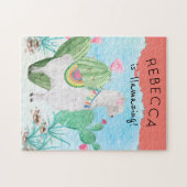 Llama Illustration - Llamazing Kinder Personalized Legpuzzel (Horizontaal)