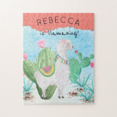 Llama Illustration - Llamazing Kinder Personalized Legpuzzel (Verticaal)