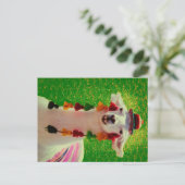 Llama in Chiloe-Chile with ornaments Aankondigingskaart (Staand voorkant)