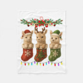Llama In Christmas Socks Lights Llama Xmas Fleece Deken (Voorkant)