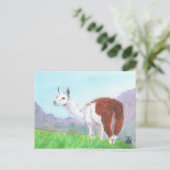 Llama in de Andes Briefkaart (Staand voorkant)