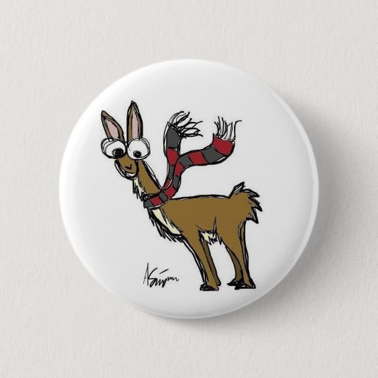 Llama in de Button Scarf (Voorkant)