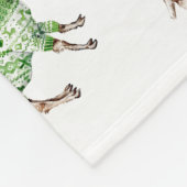 Llama in Green Sweater Fleece Deken (Hoek)