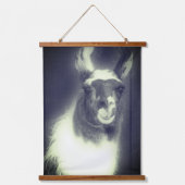 Llama in het zwarte en het witte dier hangend wandkleed (Voorkant)