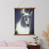 Llama in het zwarte en het witte dier hangend wandkleed (Slaapkamer)