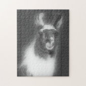 Llama in het zwarte en het witte dier legpuzzel (Verticaal)