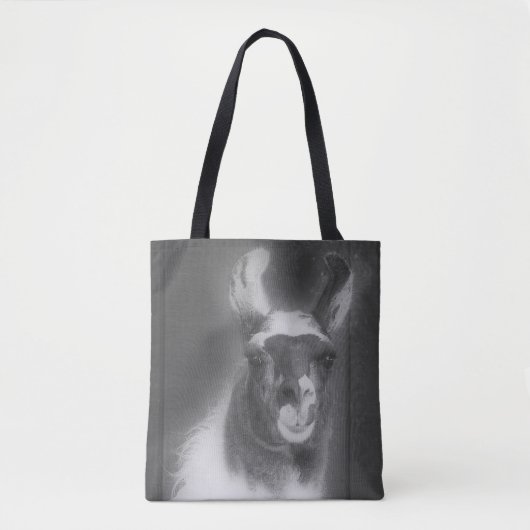 Llama in het zwarte en het witte dier tote bag (Voorkant)