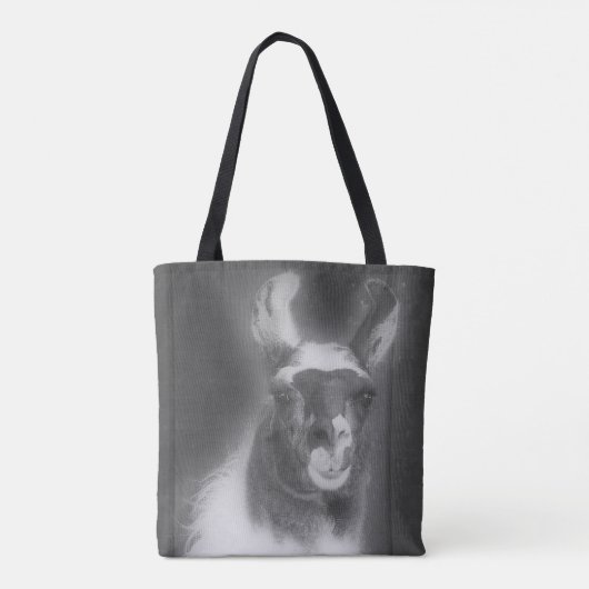 Llama in het zwarte en het witte dier tote bag (Achterkant)