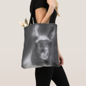 Llama in het zwarte en het witte dier tote bag (Dichtbij)