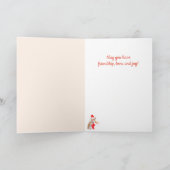 Llama in kersttijd vrede voor iedereen feestdagen kaart (Binnen)