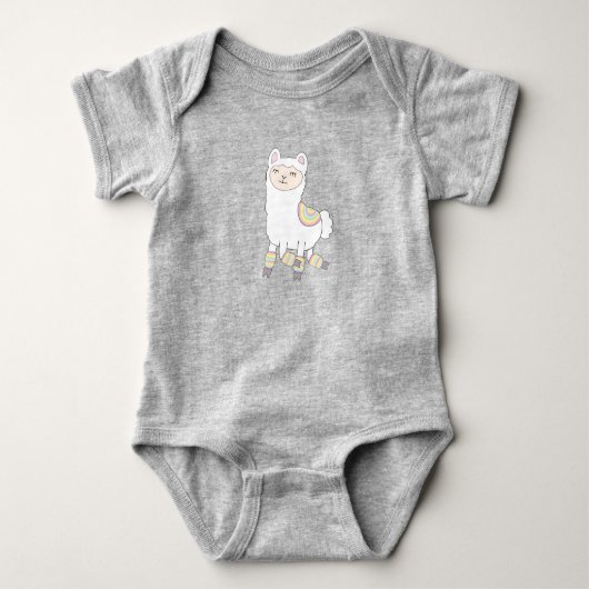 Llama in Legwarmers Baby Bodysuit (Voorkant)
