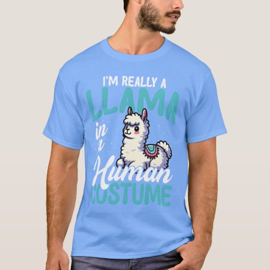 Llama in mensenkostuum Grappige vrienden T-shirt (Voorkant)