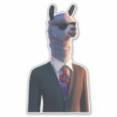 Llama in pak met een schattige zonnebril sticker (Voorkant)