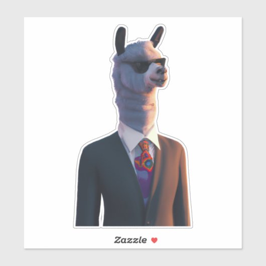 Llama in pak met een schattige zonnebril sticker (Vel)