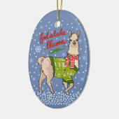 Llama in sneeuw keramisch ornament (Links)