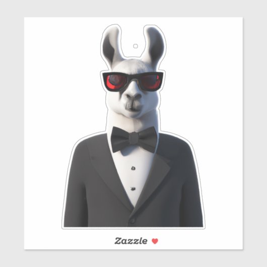 Llama in tux met zonnebrillen schattige sticker (Vel)