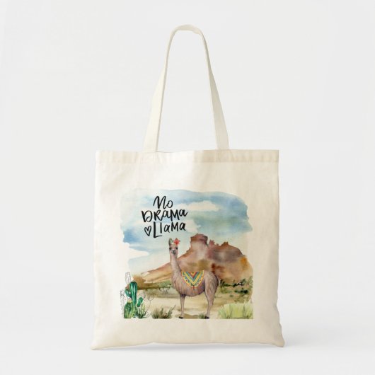 Llama in woestijn tote bag (Voorkant)