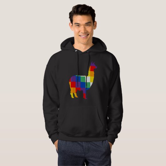 Llama Inca Wipala Native Cultuur Ontwerp Hoodie (Voorkant volledig)