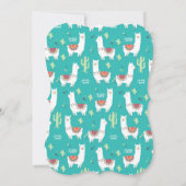 Llama is een leuke uitnodiging voor baby shower. F (Achterkant)