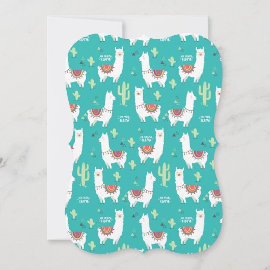 Llama is een leuke uitnodiging voor baby shower. F (Achterkant)