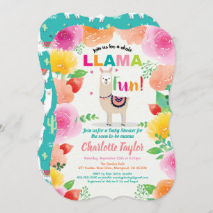 Llama is een leuke uitnodiging voor baby shower. F