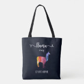 Llama is mijn geestesdier. Funny Cute Waterverf Tote Bag (Achterkant)