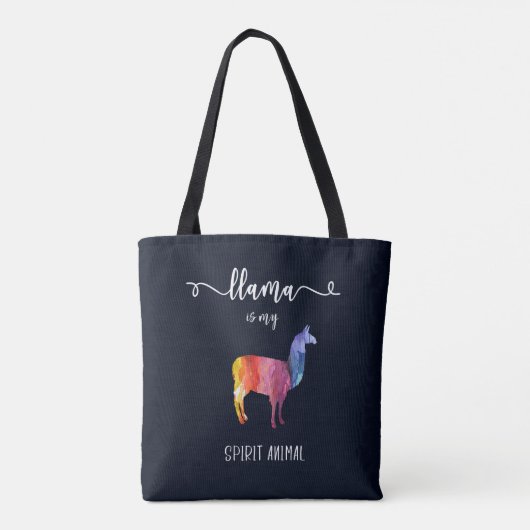 Llama is mijn geestesdier. Funny Cute Waterverf Tote Bag (Achterkant)