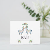 Llama is verliefd briefkaart (Staand voorkant)