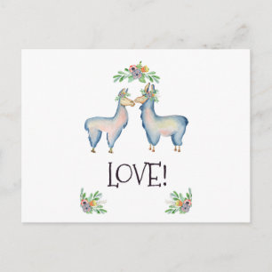 Llama is verliefd briefkaart