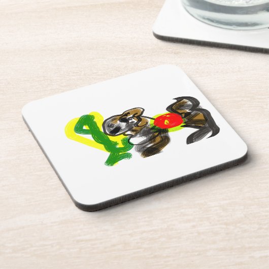 Llama Joy cute Bier Onderzetter (Linkerzijde)