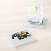 Llama joy glazen onderzetter (Schuin)