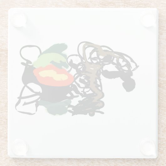 Llama joy glazen onderzetter (Achterkant)