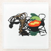 Llama joy glazen onderzetter (Voorkant)