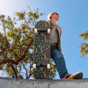 Llama Jungle Dromen Naadloos Oppervlaktepatroon Persoonlijk Skateboard