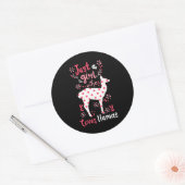 Llama Just a Girl Llamas Ronde Sticker (Envelop)