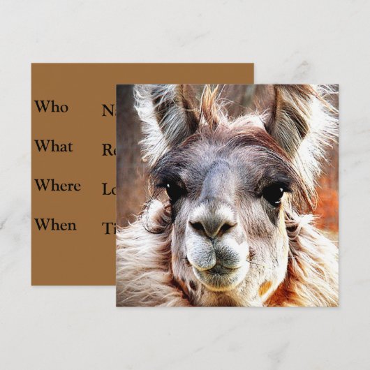 Llama Kaart (Voorkant / Achterkant)