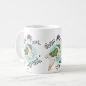 Llama kauwen spid en herhalen koffiemok (Voorkant links)